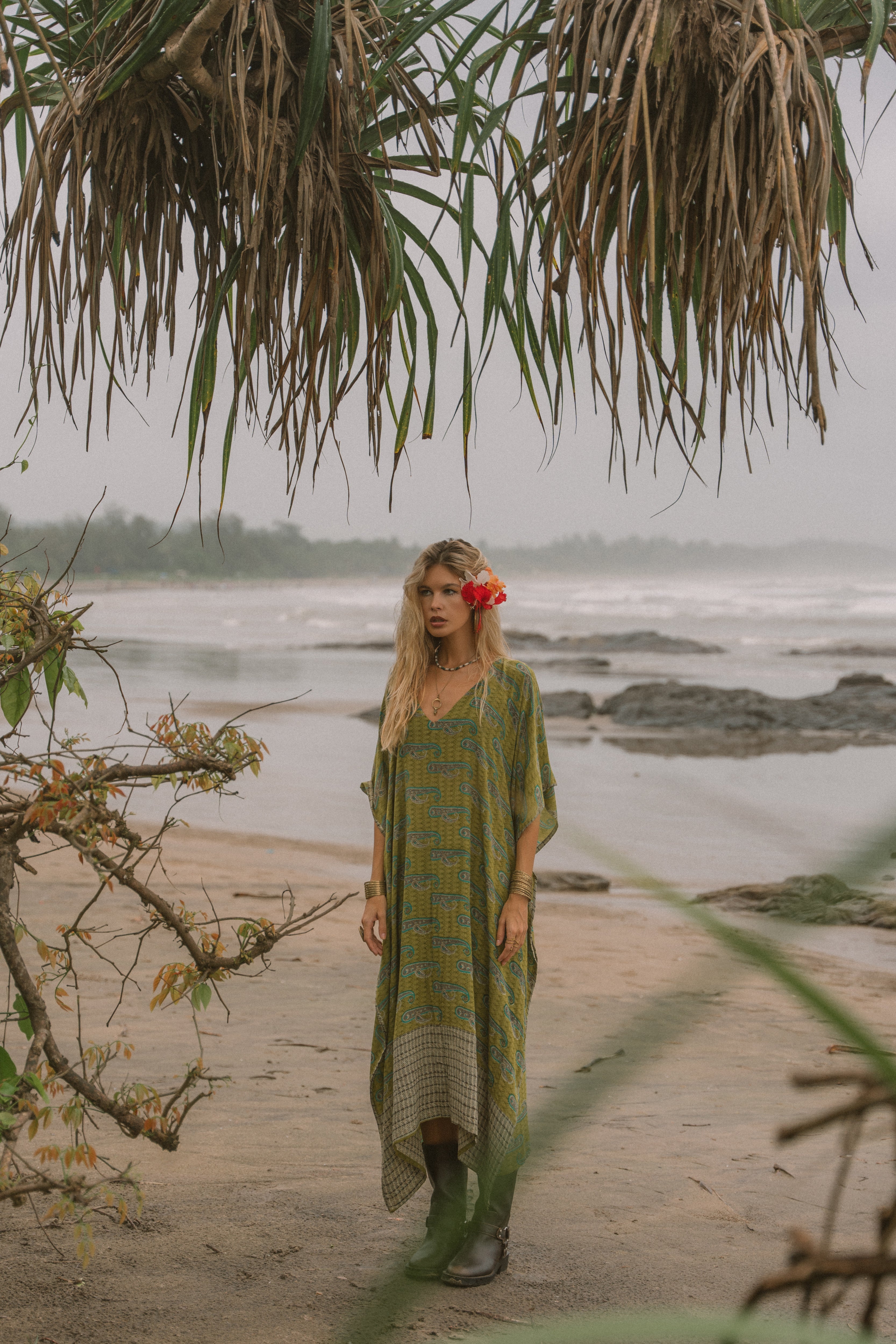 Long Caftan - Lime