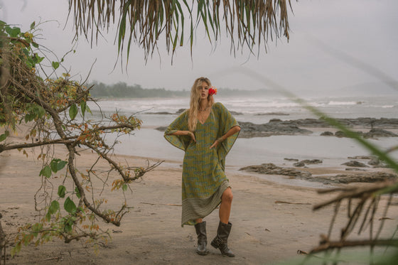 Long Caftan - Lime