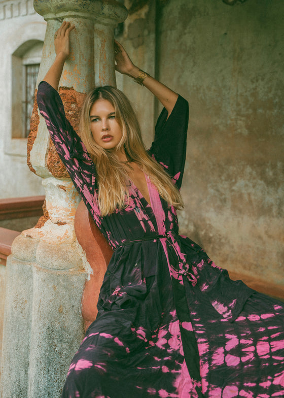 Kimono Wrap Dress - Royal