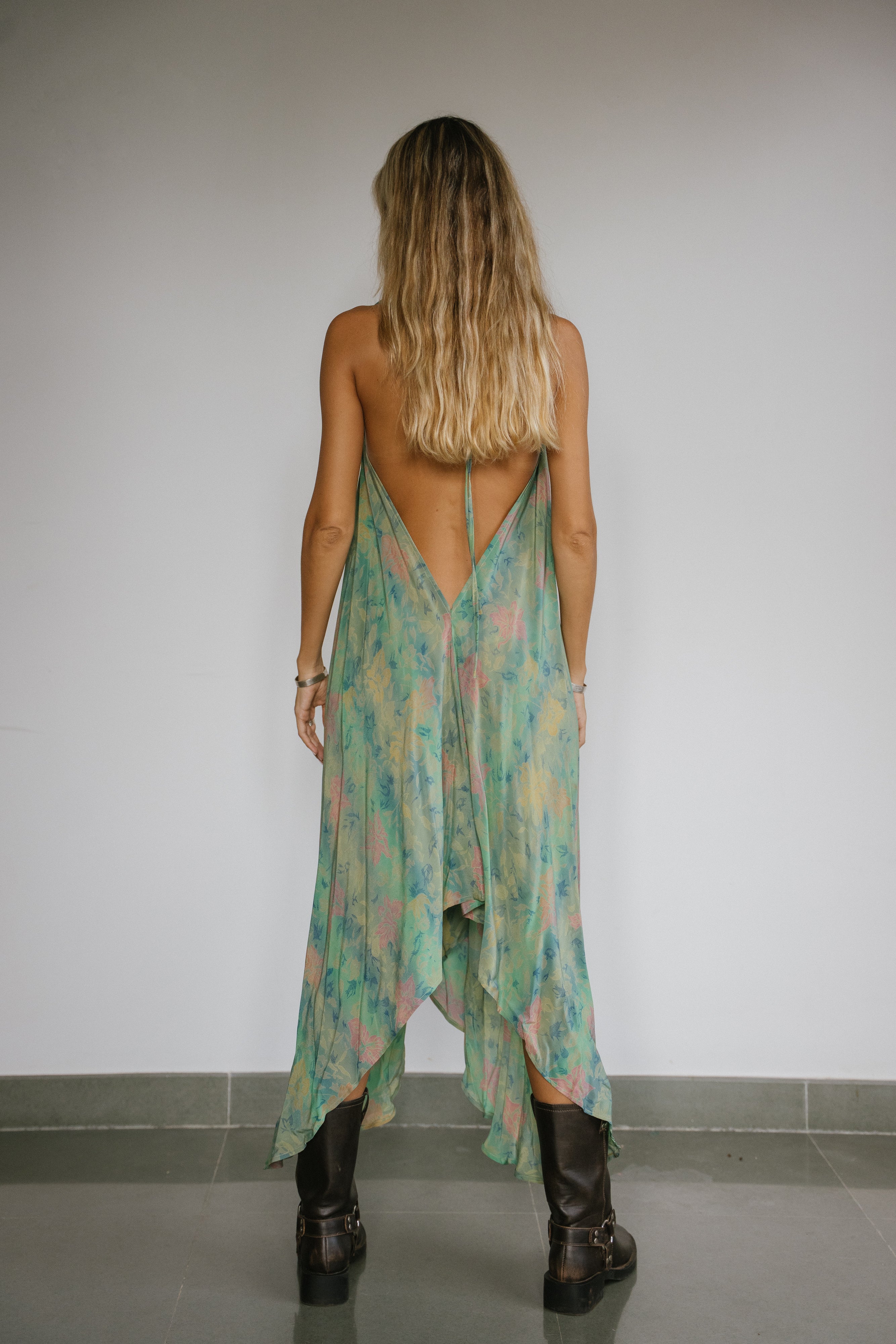 Sun Child Classic Silk Dress - Emerald