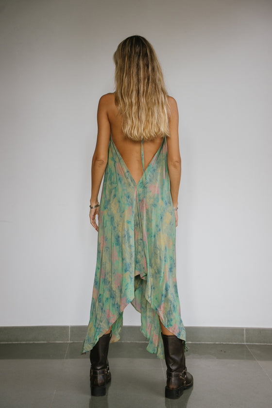 Sun Child Classic Silk Dress - Emerald