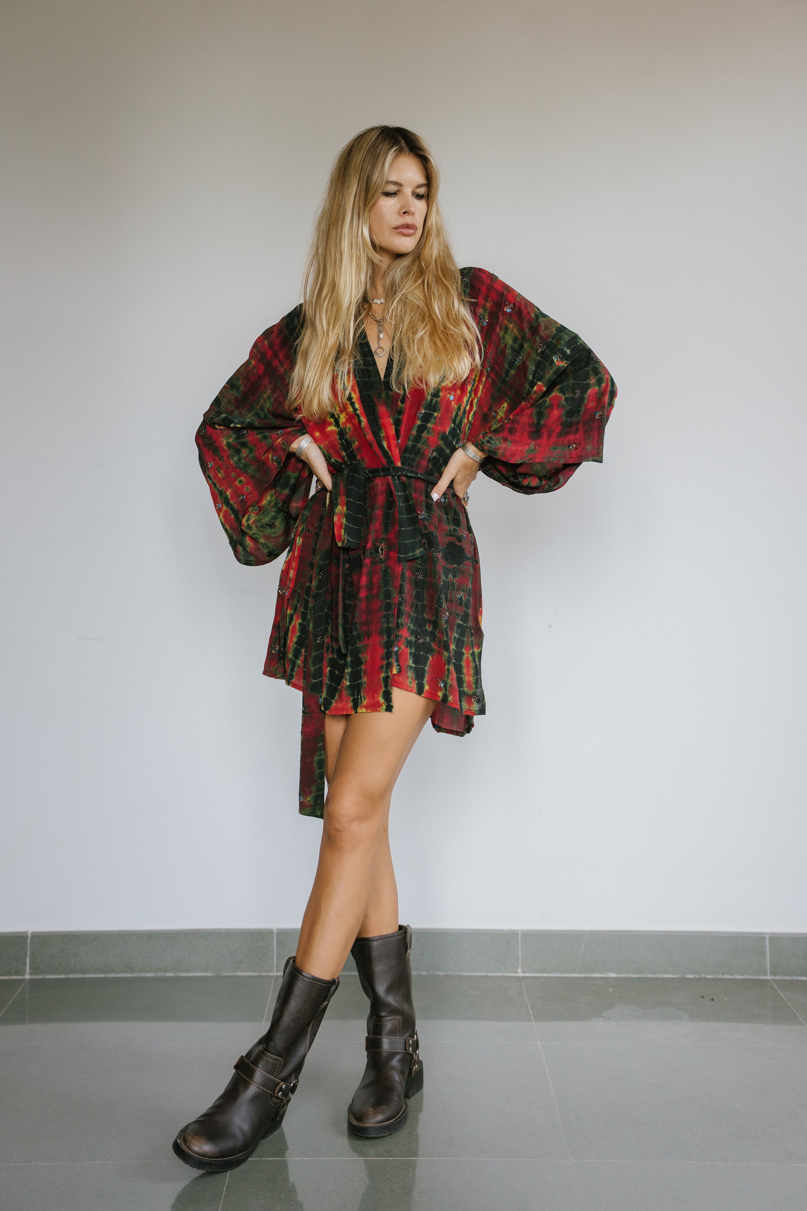 Kimono Wrap Dress - Lemon