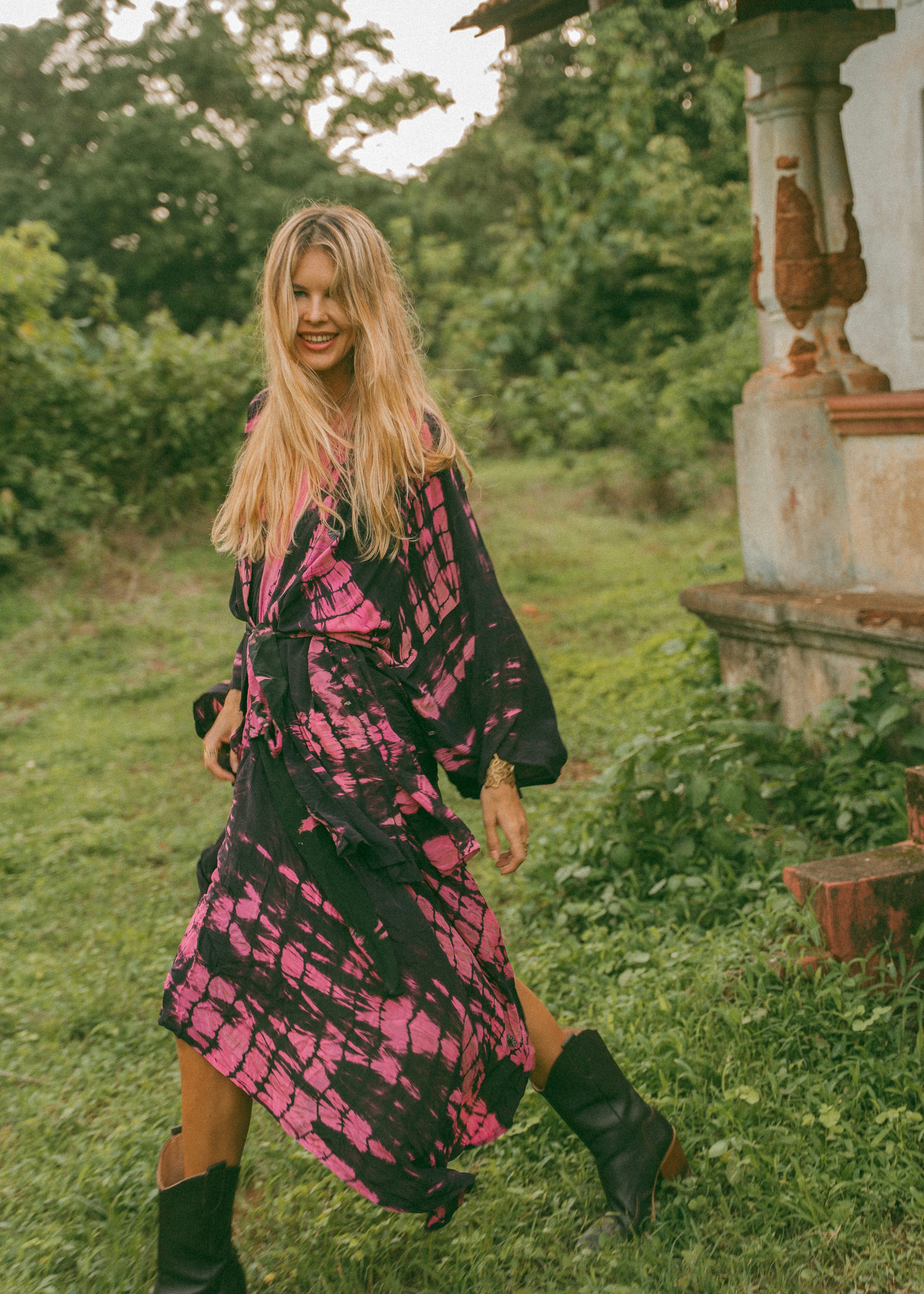 Kimono Wrap Dress - Royal