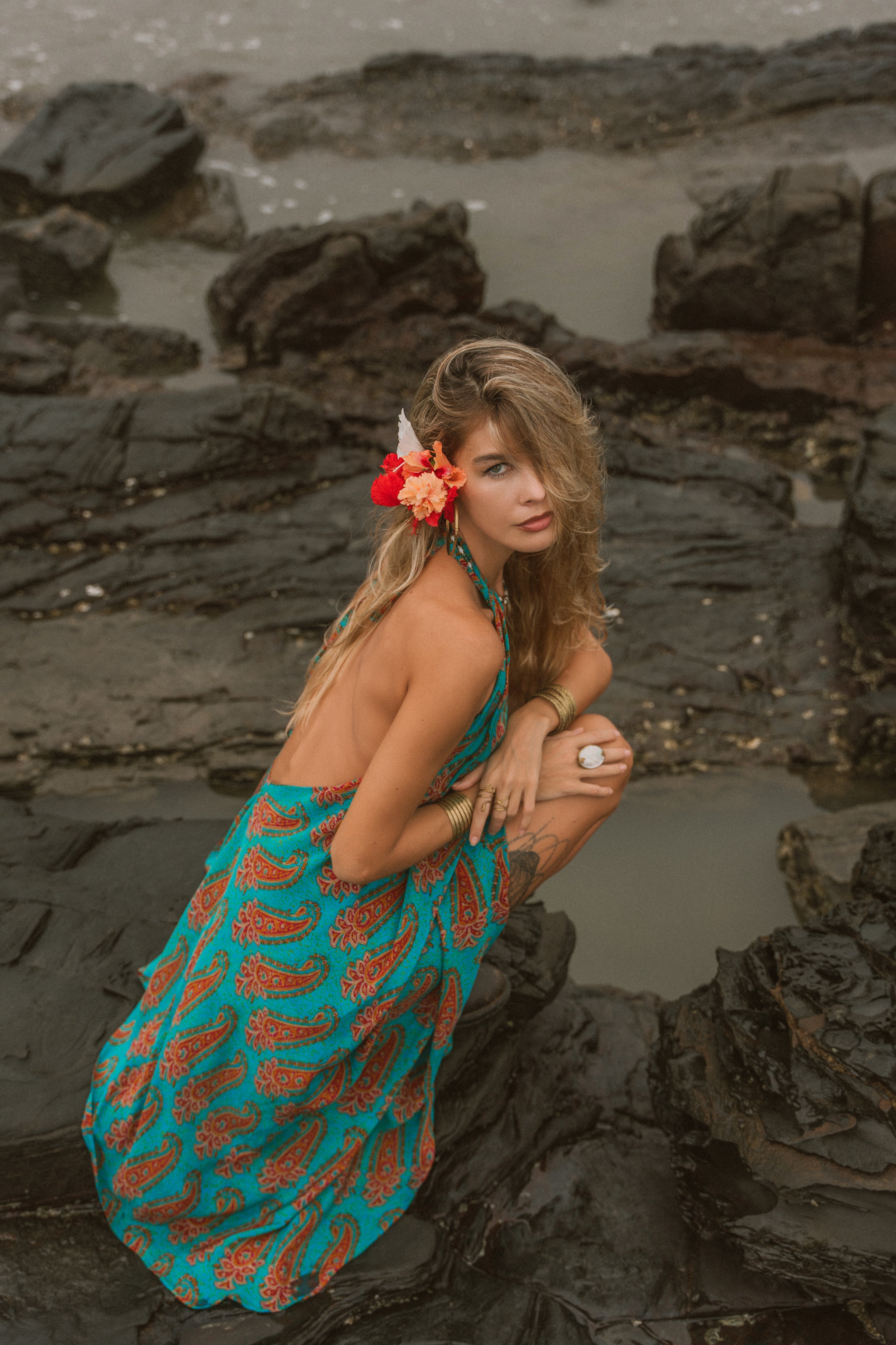 Sun Child Classic Silk Dress - Agave
