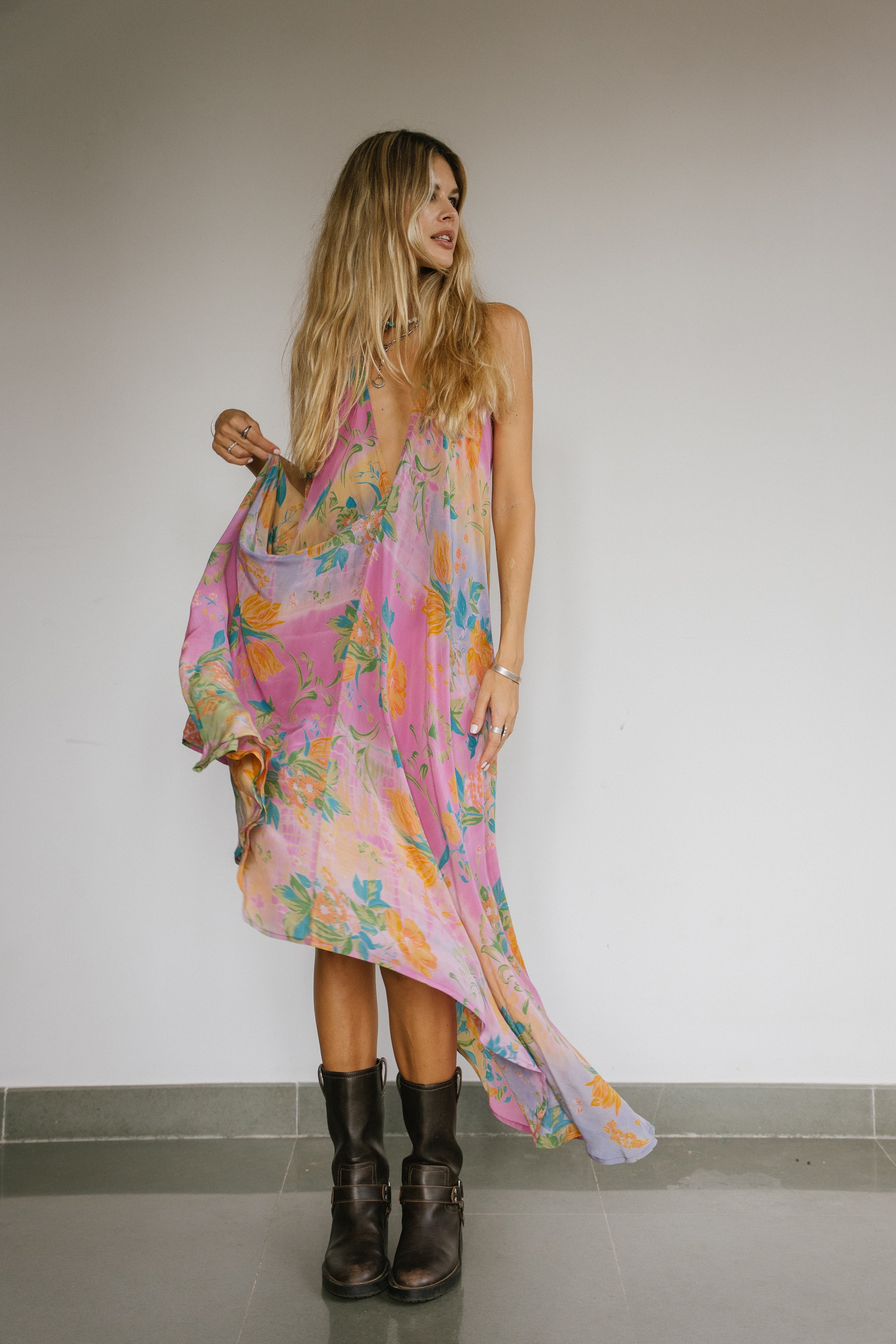 Sun Child Classic Silk Dress - Sherbert