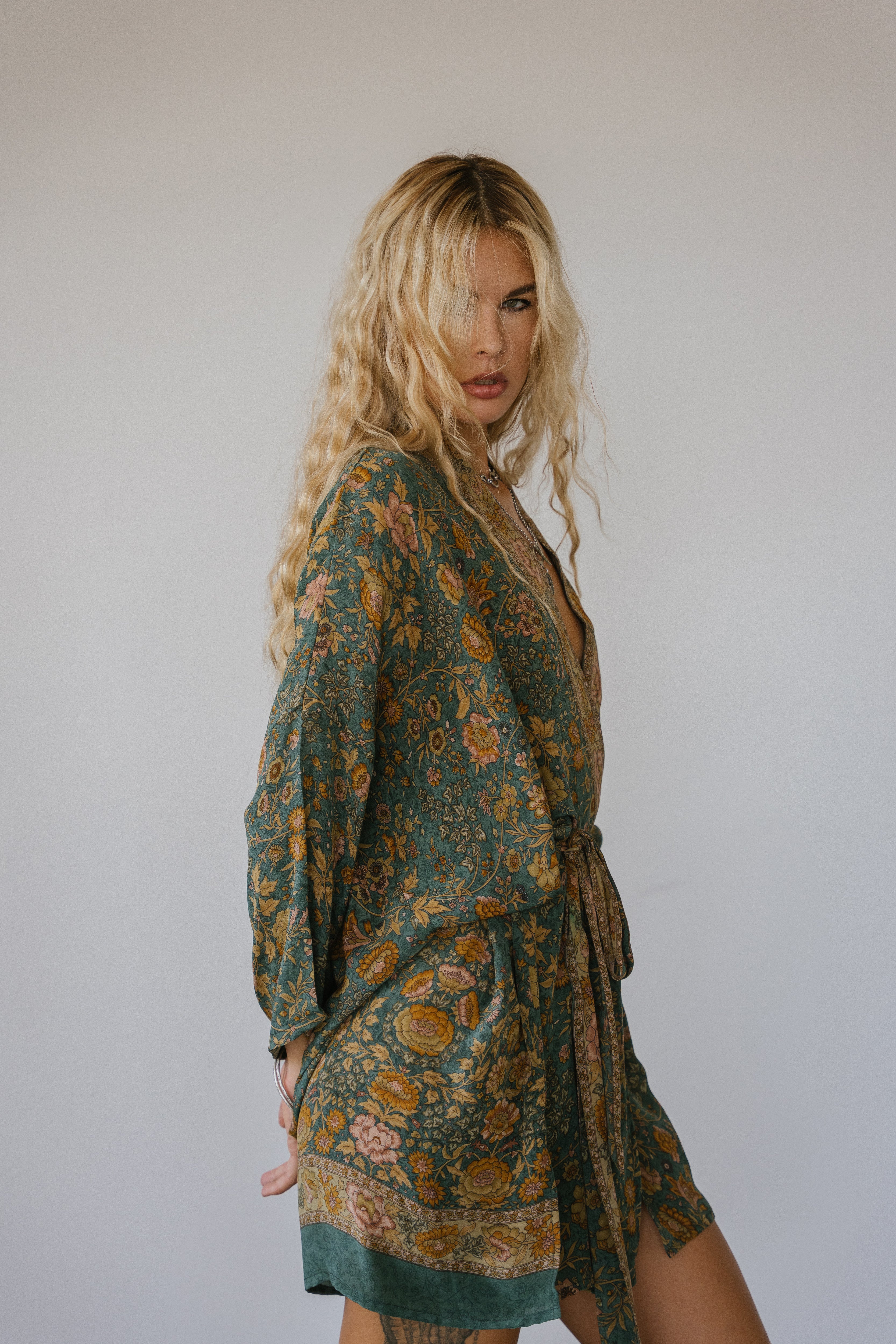 Kimono Wrap Dress - Sterling