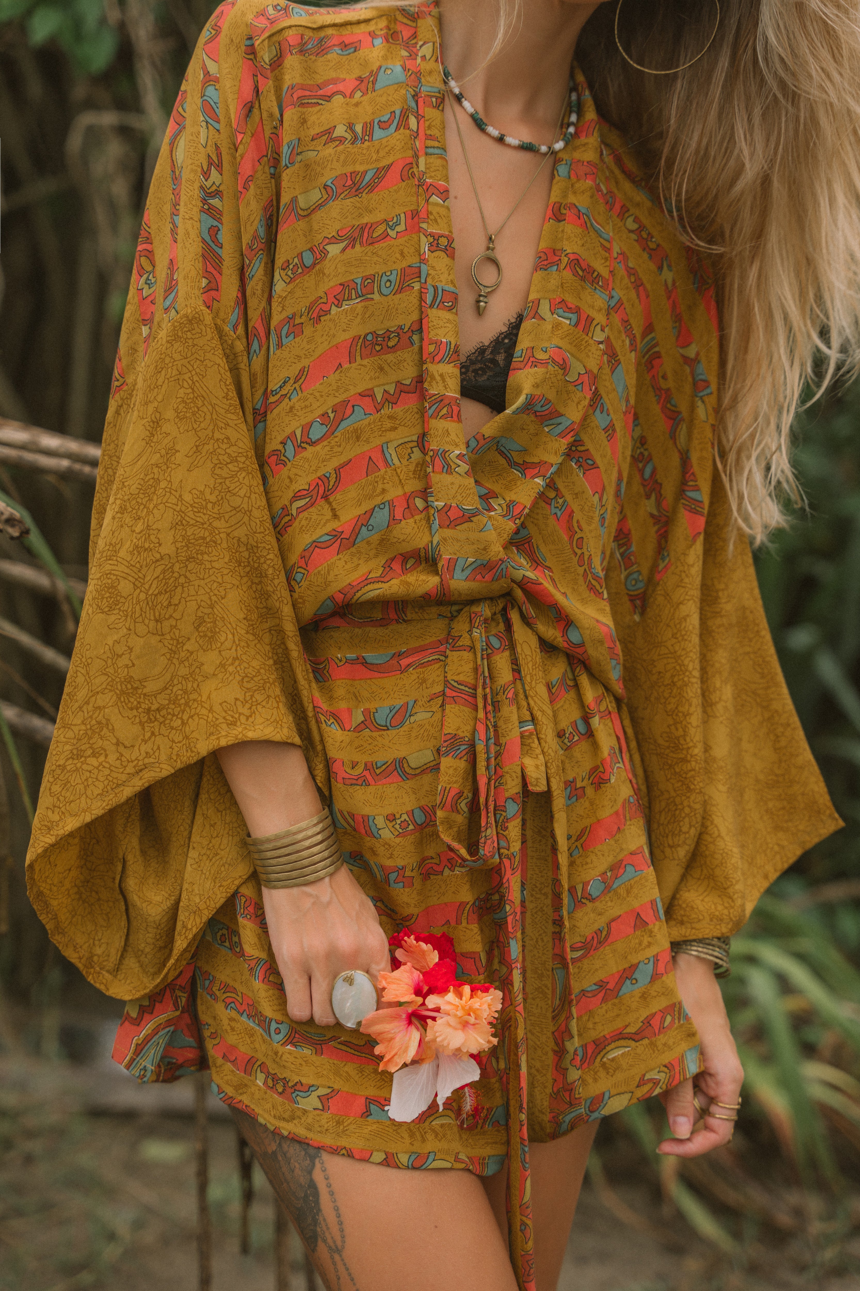 Kimono Wrap Dress - Citrus