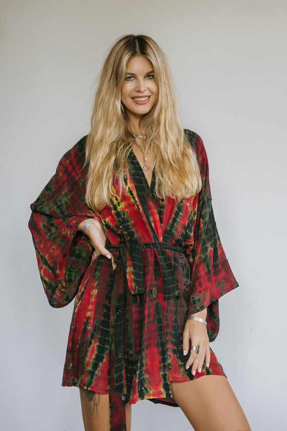 Kimono Wrap Dress - Lemon