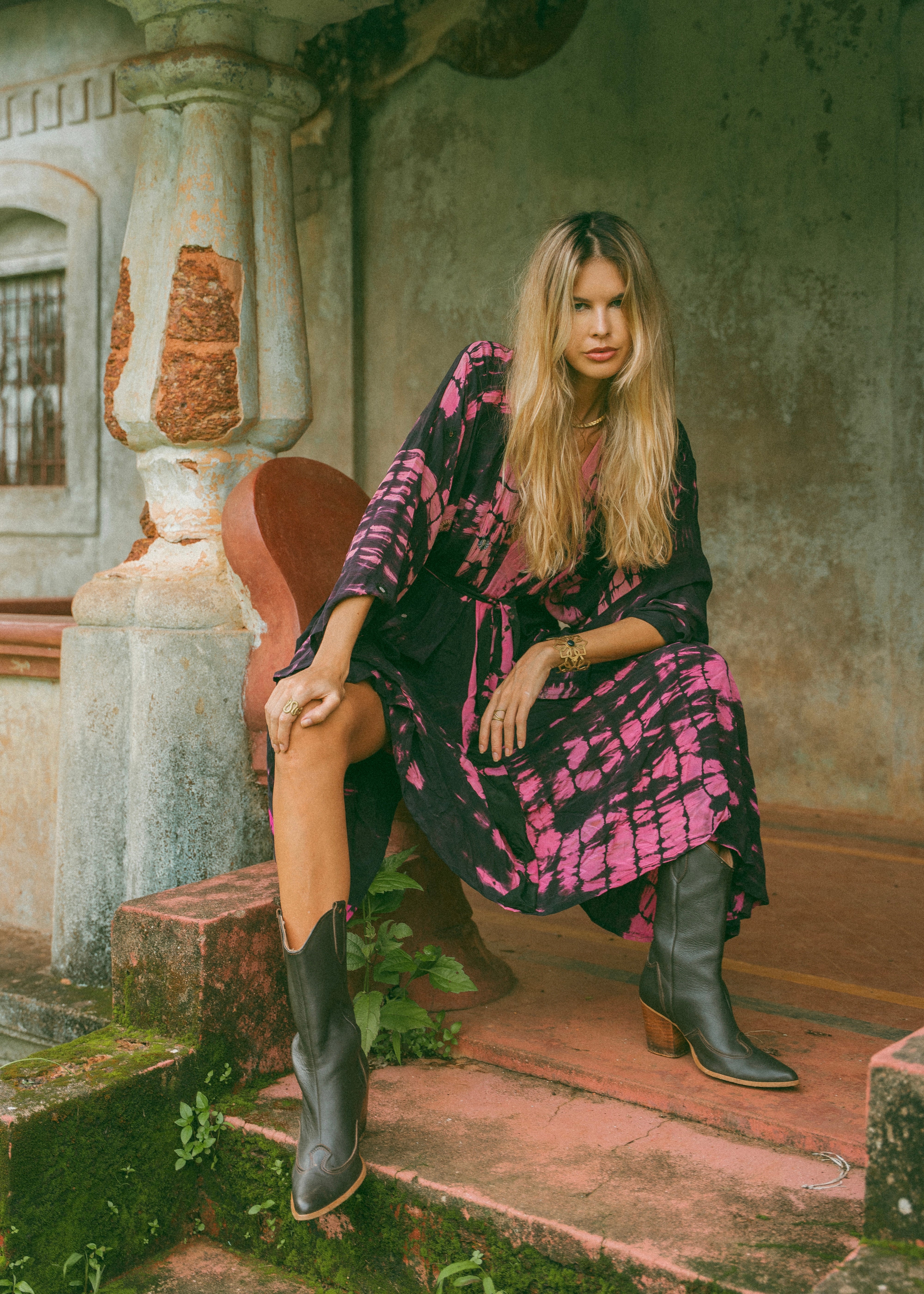 Kimono Wrap Dress - Royal