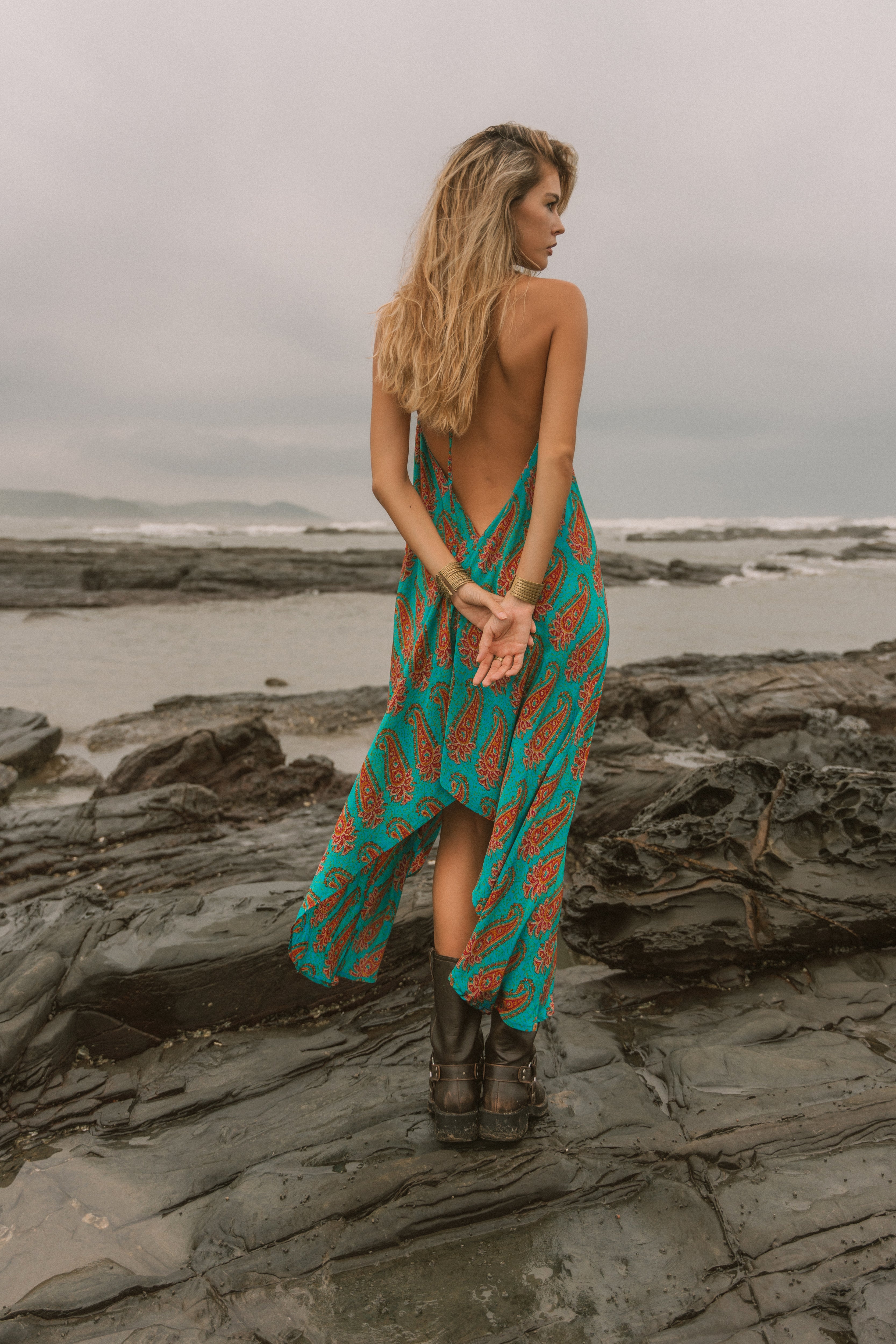 Sun Child Classic Silk Dress - Agave