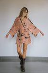 Kimono Wrap Dress - Dragonfruit