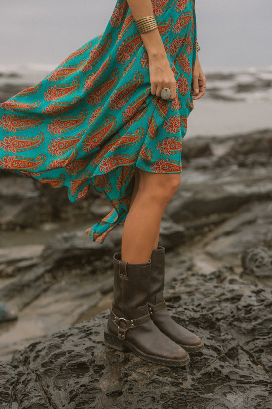 Sun Child Classic Silk Dress - Agave