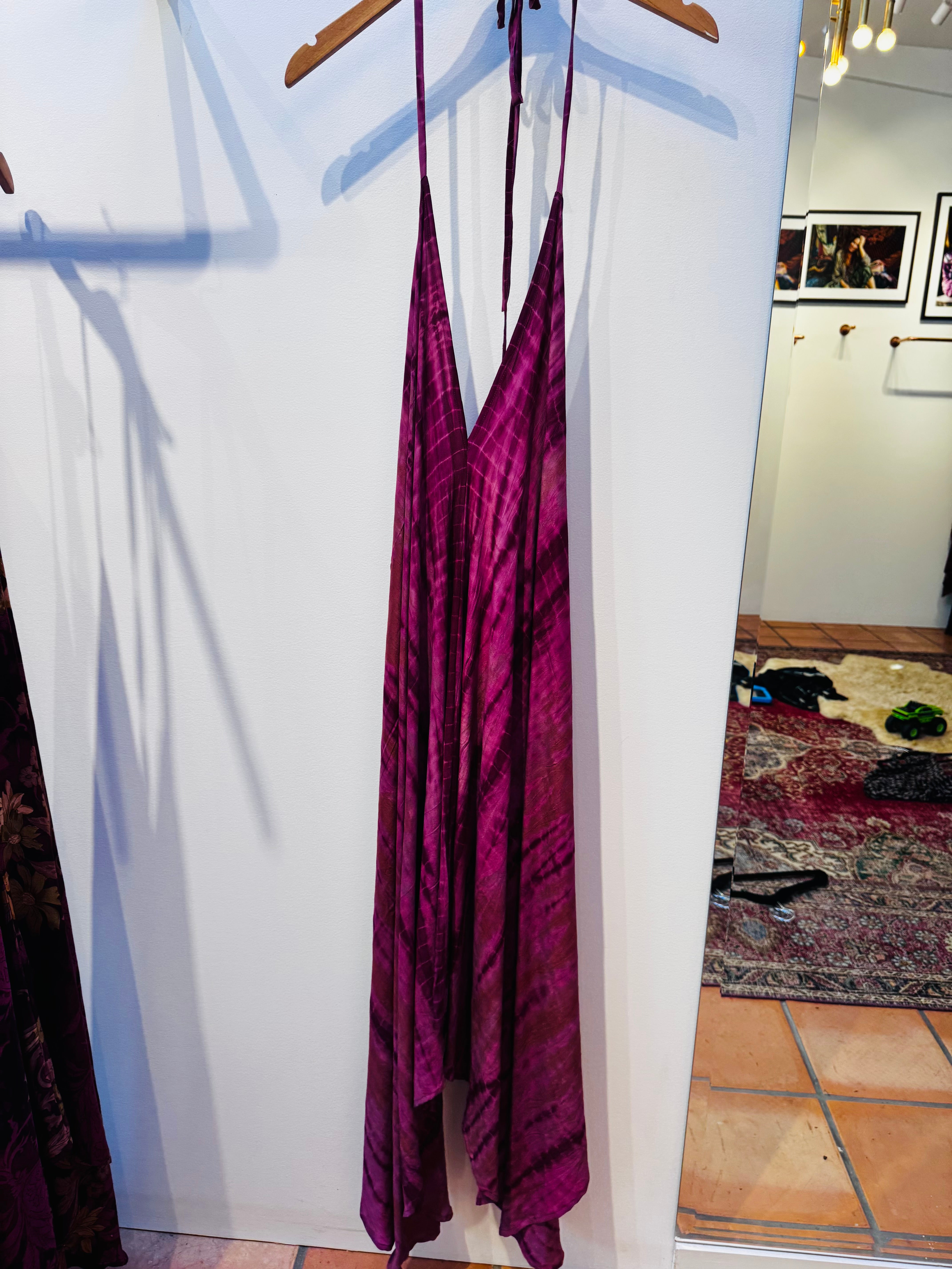 Sun Child Classic Silk Dress - Peacock