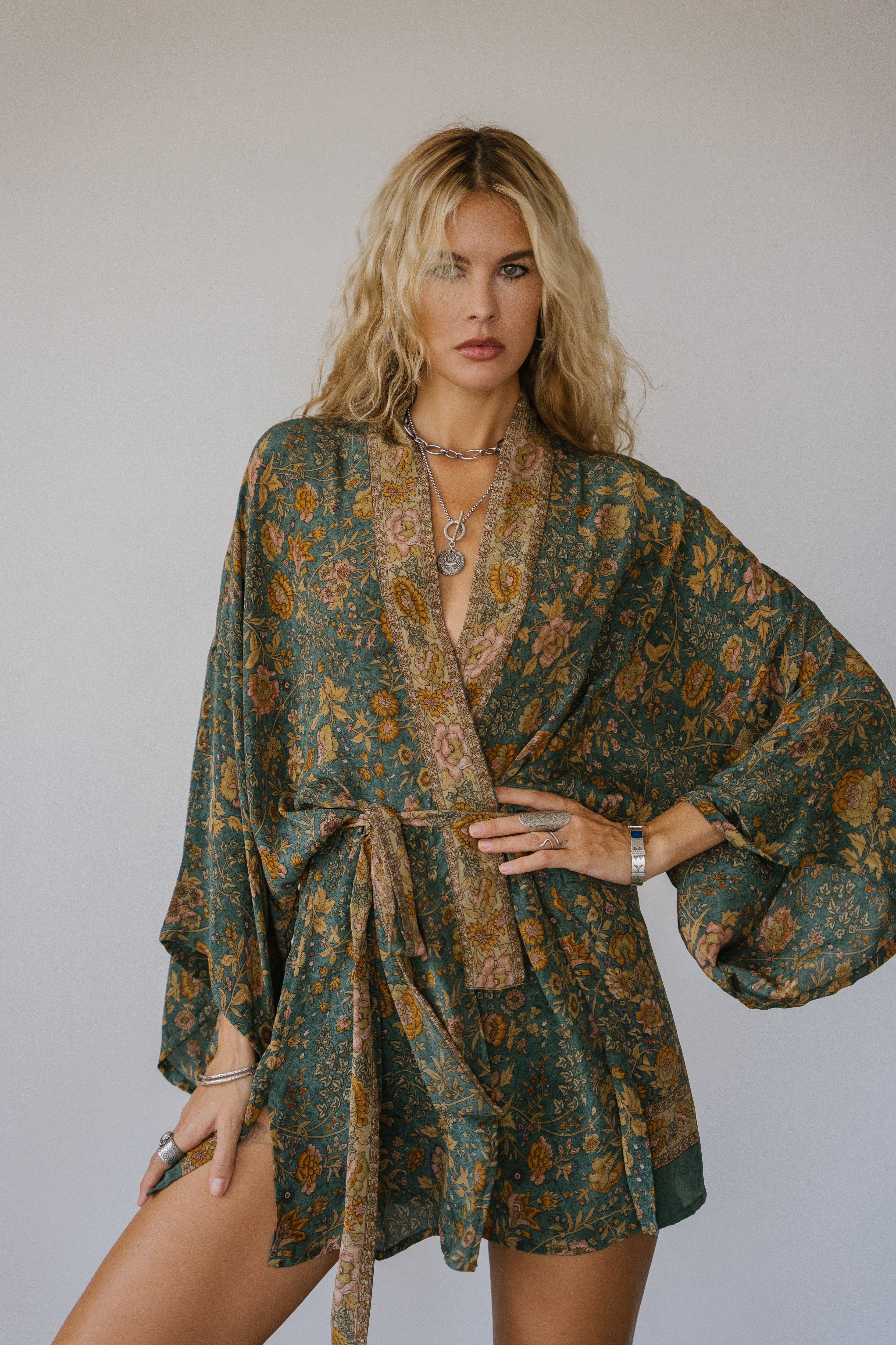 Kimono Wrap Dress - Sterling