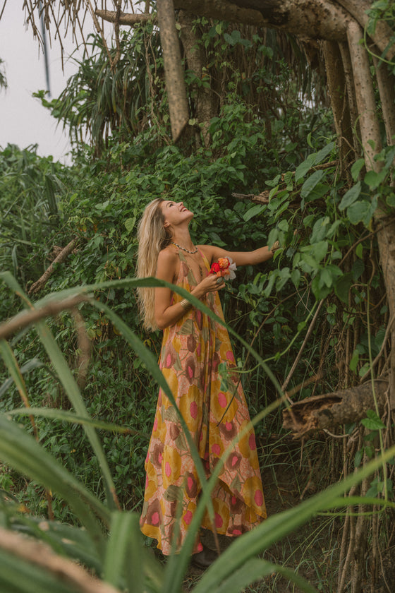 Sun Child Classic Silk Dress - Passionfruit