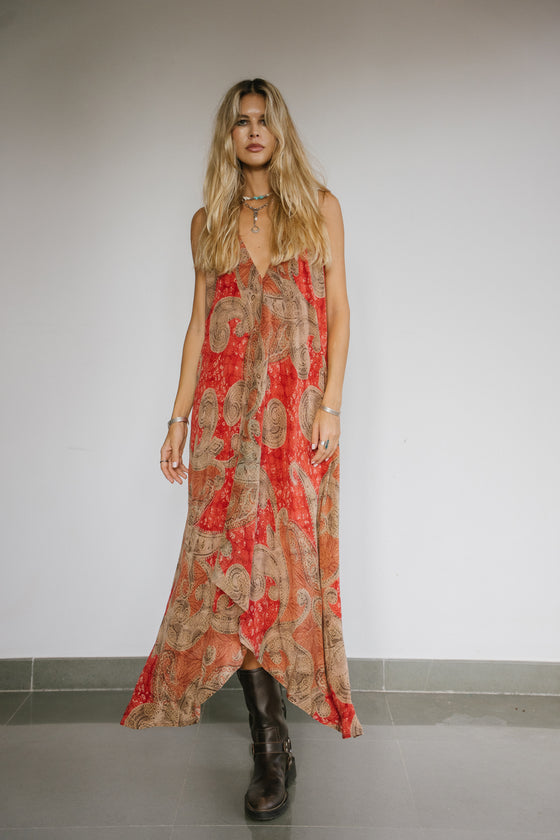 Sun Child Classic Silk Dress - Olive