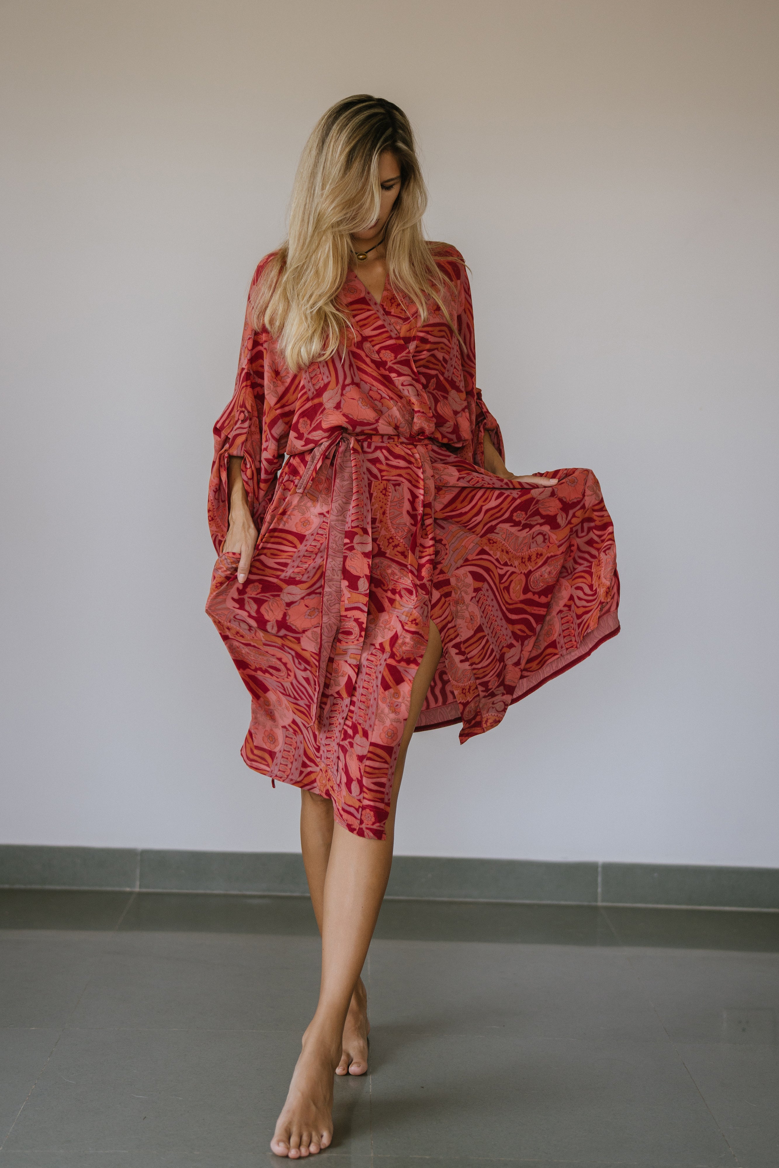 Sun Child Classic Silk Dress - Driftwood