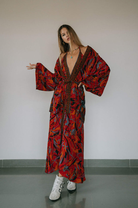 Kimono Wrap Dress - Rosette