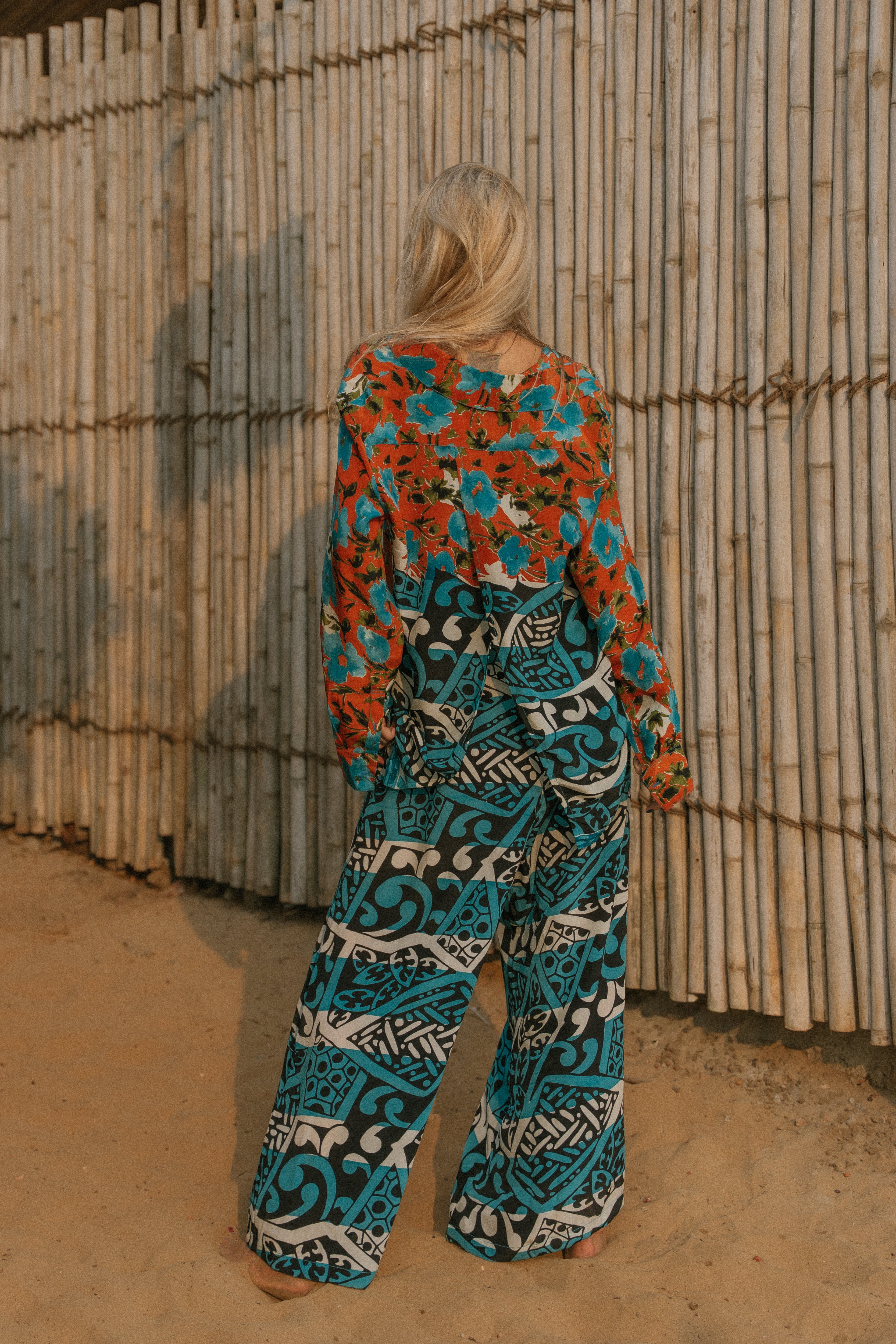 Open Back Boyfriend Shirt - Ballerina