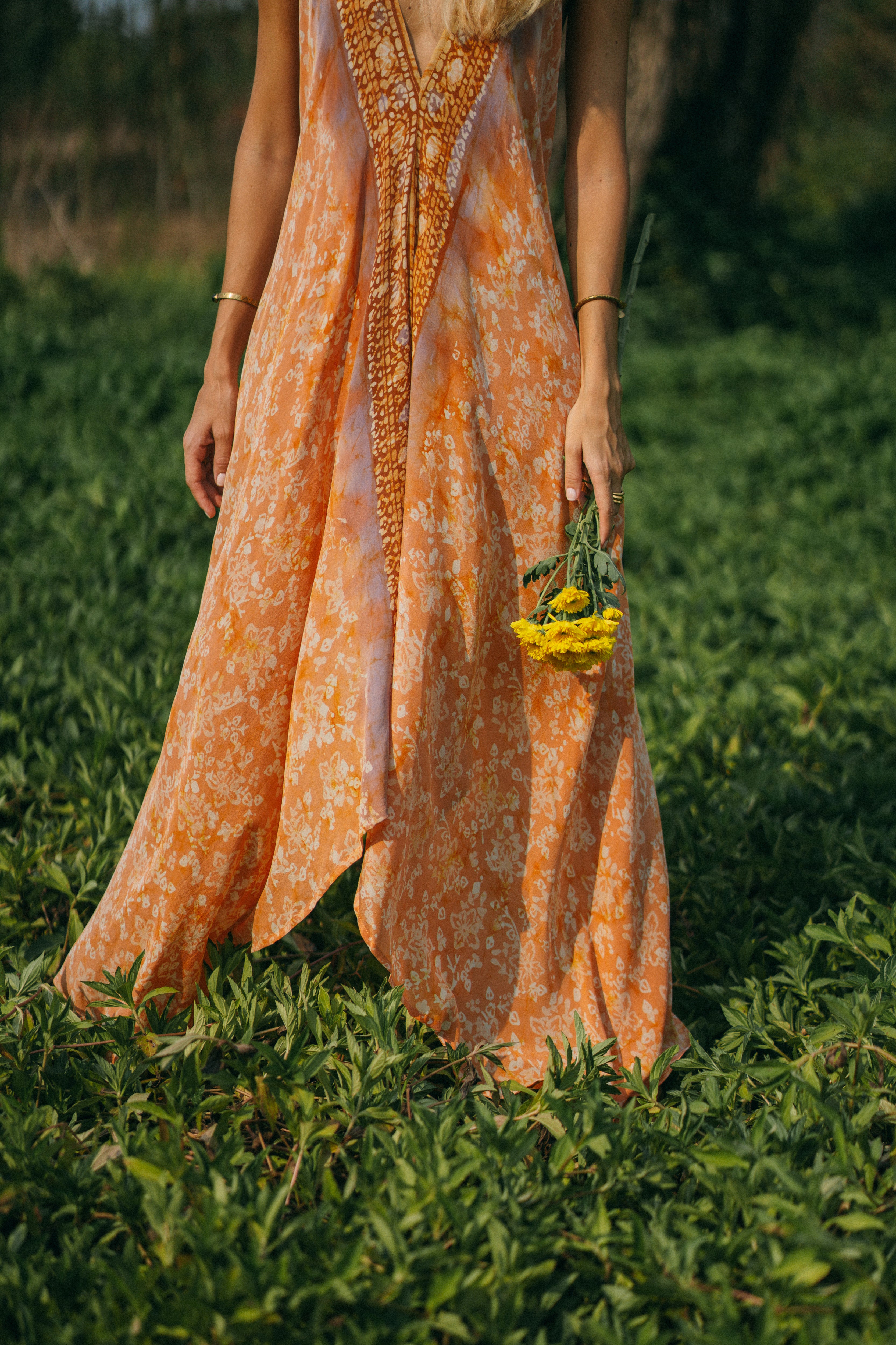 Sun Child Classic Silk Dress - One of a Kind - Tuscan Sun