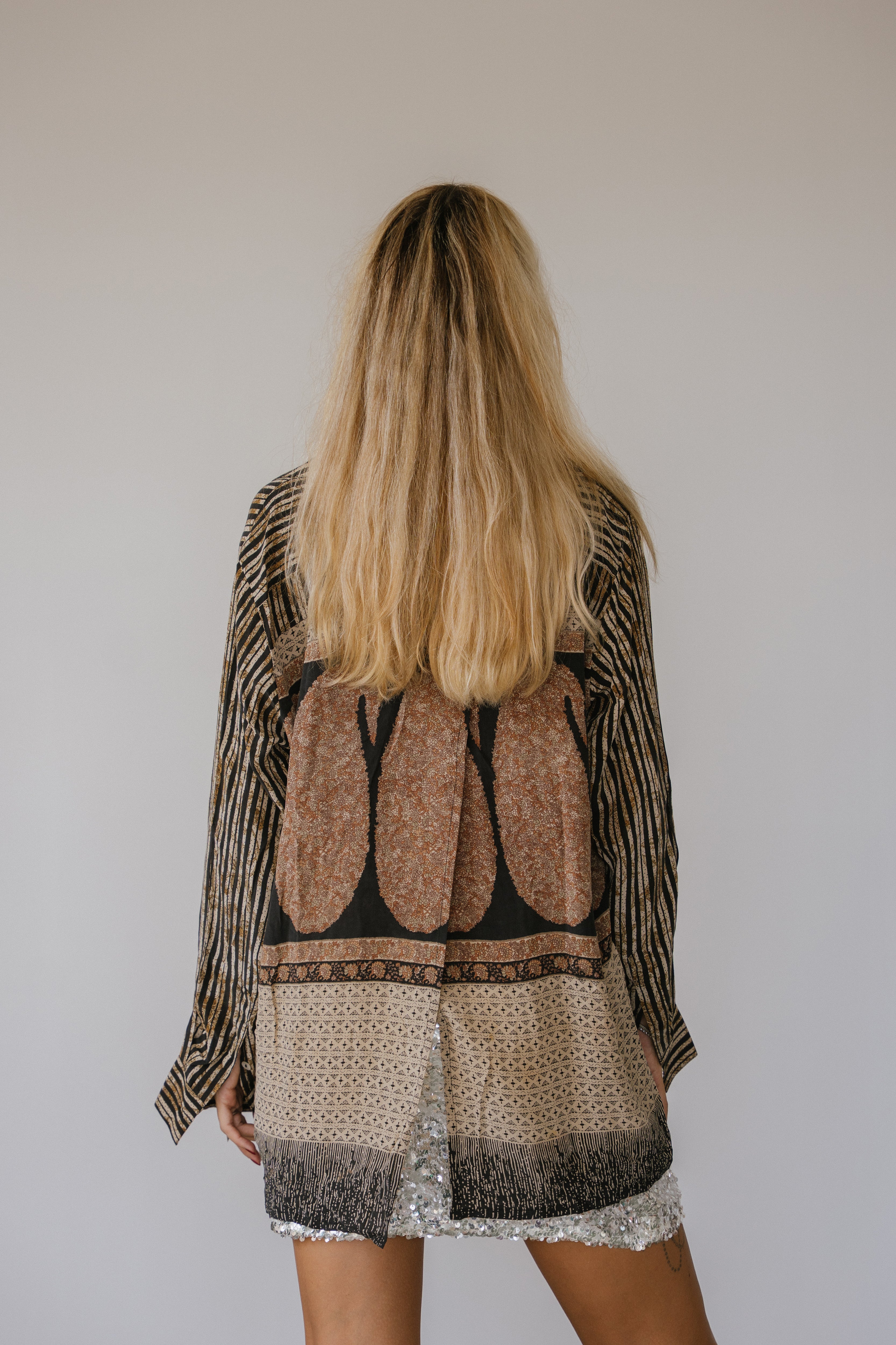 Open Back Boyfriend Shirt - Olive