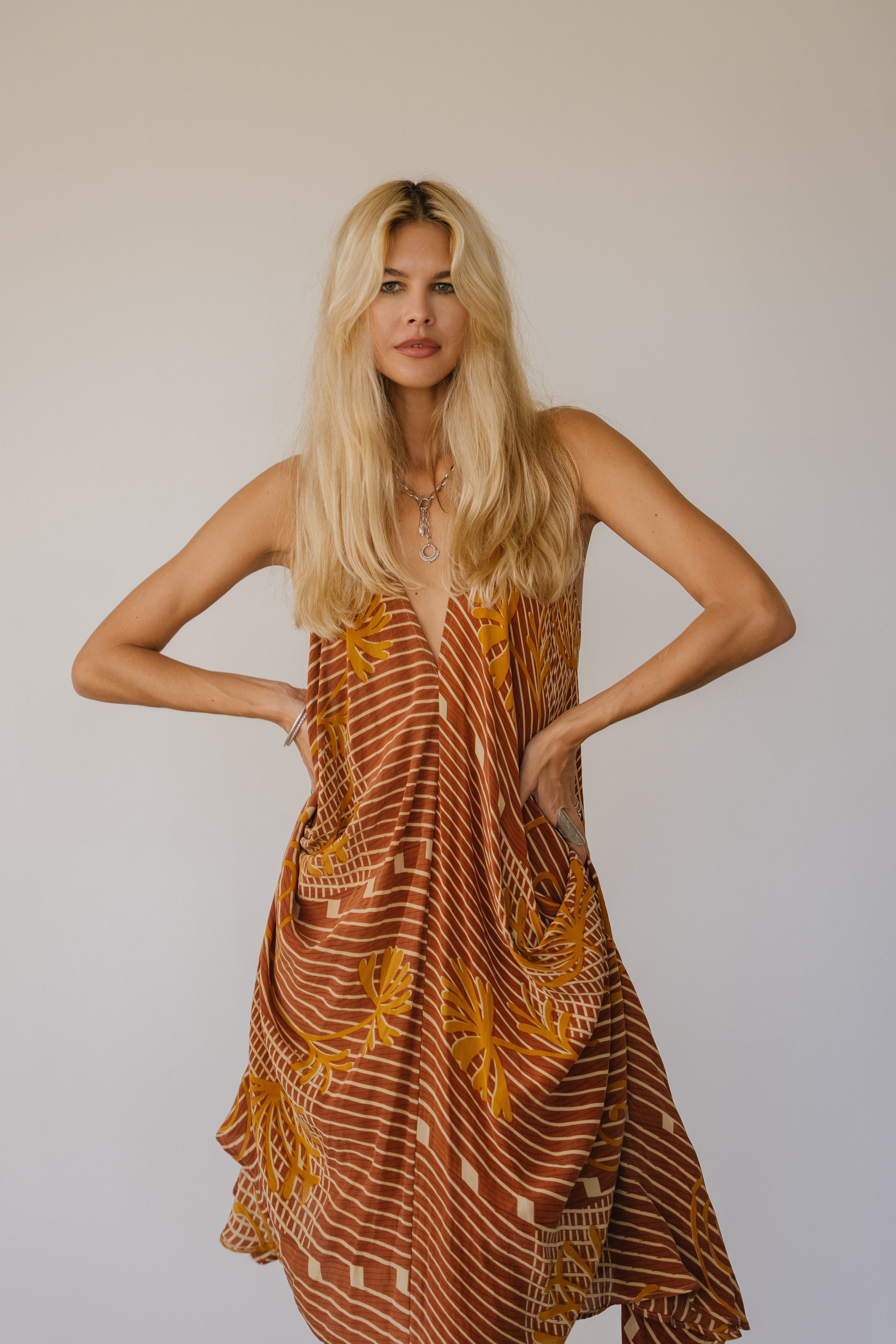 Sun Child Classic Silk Dress - Ocean