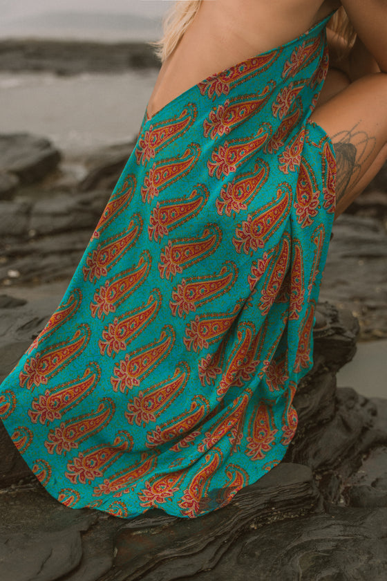 Sun Child Classic Silk Dress - Agave