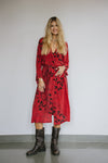 Long Jacket With Belt - Cherry