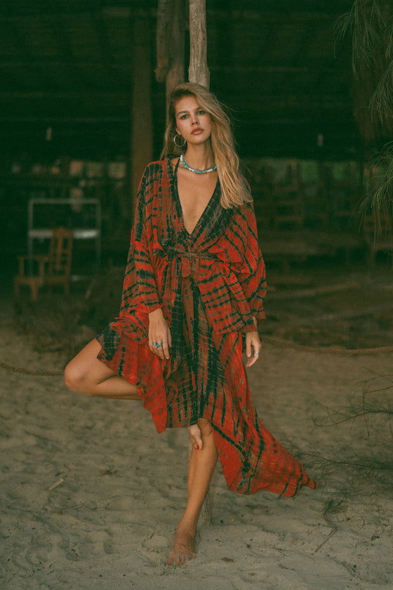 Kimono Wrap Dress - Salty