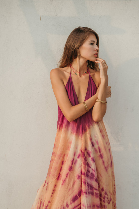 Sun Child Classic Silk Dress - Sunset